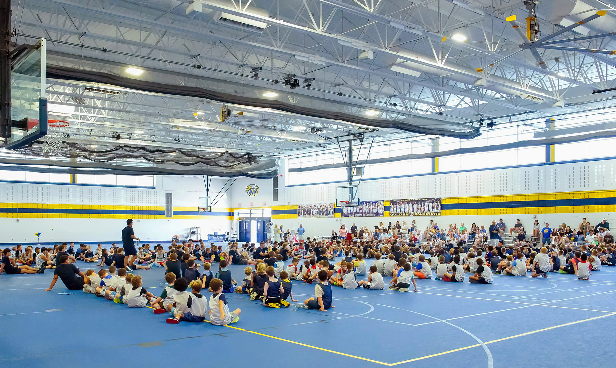 Hooptown Basketball camp, camper of the day at camp closing.